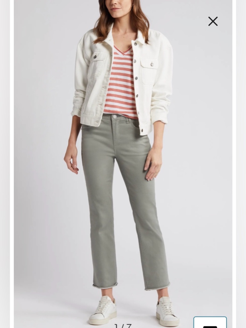 NWT- Tatum 'Ab'Solution Frayed High Waist Ankle Flare Jeans, Seagrass, Size 6